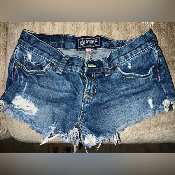PINK Victoria's Secret Pants - PINK VICTORIA SECRET DENIM DISTRESSED SHORTS SIZE 0